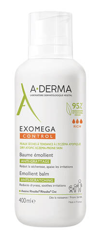A-Derma Exomega Control Бальзам пом`якшувальний для сухої та атопічної шкіри 400 мл 1 туба