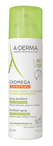 A-Derma Exomega Control Спрей пом'якшувальний проти свербежу для сухої та атопічної шкіри 200 мл 1 флакон