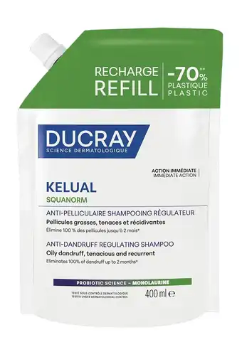 Ducray Kelual Скванорм Шампунь регулюючий проти жирної лупи 400 мл 1 пауч