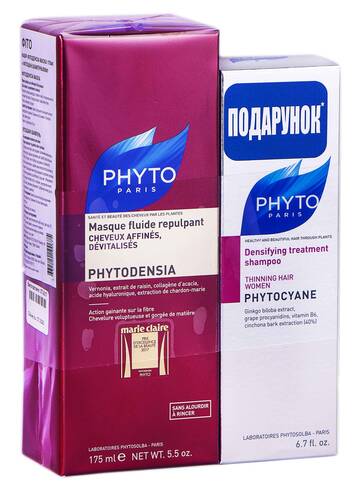 Phyto Phytodensia маска 175 мл + Phytocyane шампунь 200 мл 1 набір loading=