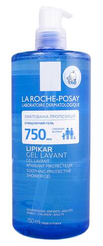 La Roche-Posay Lipikar Lavant Гель очищуючий із заспокоюючими та захисними властивостями 750 мл 1 флакон loading=