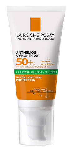 La Roche-Posay Anthelios UVA 400 Oil Control Гель-крем сонцезахисний матуючий для обличчя SPF-50+ 50 мл 1 туба