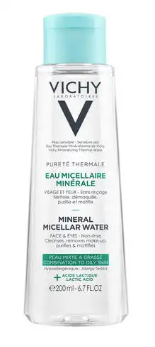 Vichy Purete Thermale Міцелярна вода для жирної та комбінованої шкіри обличчя та очей 200 мл 1 флакон