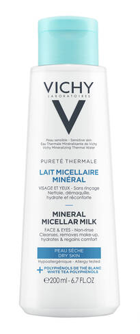 Vichy Purete Thermale Міцелярне молочко для сухої шкіри обличчя та очей 200 мл 1 флакон