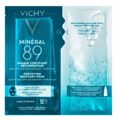 Vichy Mineral 89 Маска зміцнююча тканинна для зволоження та відновлення шкіри обличчя 29 г 1 пакет