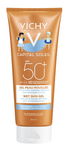 Vichy Capital Soleil Гель водостійкий з технологією нанесення на вологу шкіру для чутливої шкіри дітей SPF-50+ 200 мл 1 туба