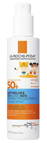 La Roche-Posay Anthelios Дермо-Педіатрікс Спрей сонцезахисний для чутливої шкіри дітей SPF-50+ 200 мл 1 флакон
