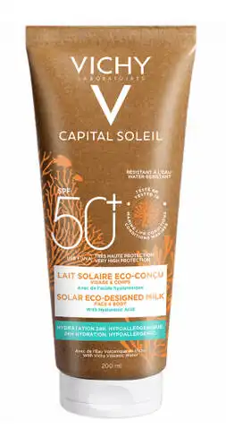 Vichy Capital Soleil Молочко сонцезахисне зволожуюче для шкіри обличчя і тіла SPF50+ 200 мл 1 туба