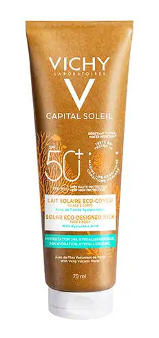 Vichy Capital Soleil Молочко сонцезахисне зволожуюче для шкіри обличчя та тіла SPF50+ 75 мл 1 туба