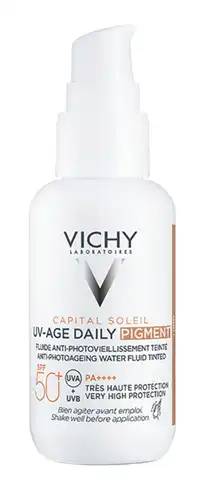 Vichy Capital Soleil Сонцезахисний невагомий флюїд проти ознак фотостаріння шкіри обличчя SPF 50+ 40 мл 1 флакон