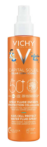 Vichy Capital Soleil Сонцезахисний водостійкий спрей-флюїд для чутливої шкіри дітей SPF50+ 200 мл 1 флакон