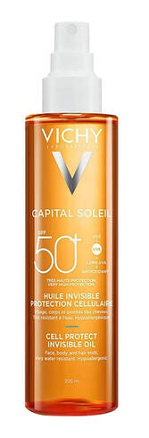 Vichy Capital Soleil Олійка сонцезахисна водостійка для шкіри обличчя,тіла та волосся  SPF50+ 200 мл 1 флакон