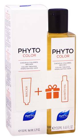 Phyto Color Маска для захисту кольору 250 мл + Шампунь для захисту кольору 250 мл 1 набір loading=