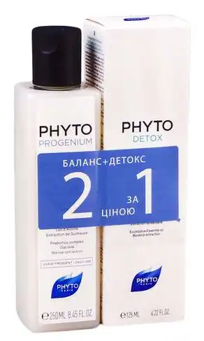 Phyto Progenium шампунь 250 мл + Detox шампунь 125 мл 1 набір