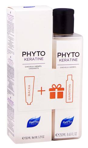 Phyto Keratine маска відновлююча 150 мл + шампунь відновлюючий 250 мл 1 набір loading=