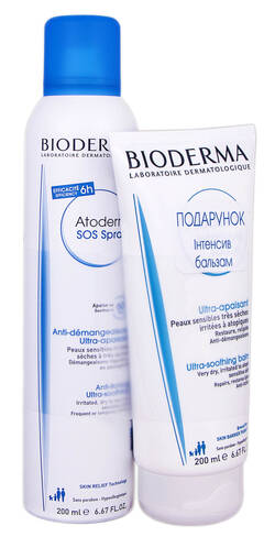 Bioderma Atoderm SOS спрей 200 мл + Intensive бальзам 200 мл 1 набір