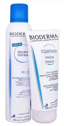 Bioderma Atoderm SOS спрей 200 мл + Intensive бальзам 200 мл 1 набір