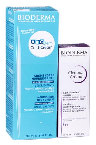 Bioderma ABCDerm Cold-Cream крем для тіла 200 мл + Cicabio крем 40 мл 1 набір