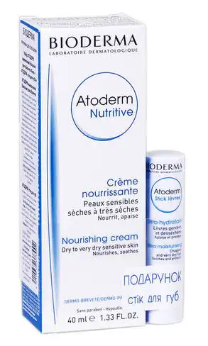 Bioderma Atoderm живильний бальзам 40 мл + стік для губ 4 г 1 набір