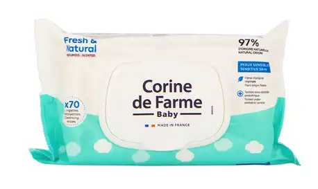 Corine de Farme Серветки вологі дитячі Fresh & Natural 70 шт