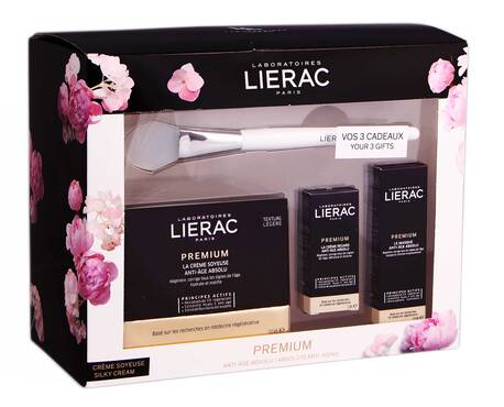 Lierac Premium шовковистий крем 50 мл + крем для контуру очей 3 мл + маска 10 мл + щітка 1 набір