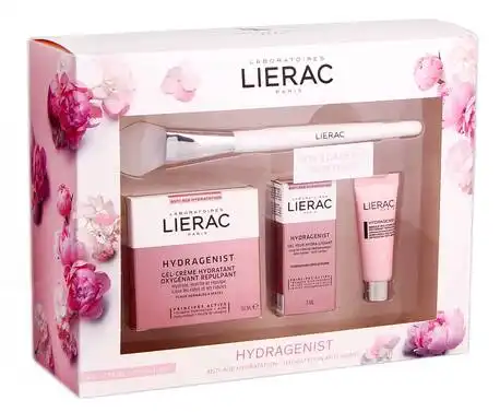 Lierac Hydragenist гель-крем 50 мл + гель для контуру очей 3 мл + маска SOS 10 мл + щітка 1 набір