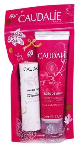 Caudalie Rose de vigne крем для рук 30 г + кондиціонер для губ 4,5 г 1 набір