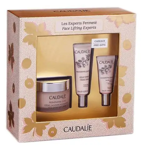 Caudalie Resveratrol Lift крем-ліфтінг 50 мл + сироватка укріплююча 10 мл + бальзам-ліфтинг для контуру очей 5 мл 1 набір