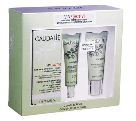 Caudalie Vine Activ крем для очей 15 мл + сироватка 10 мл + 3 в 1 засіб для обличчя 15 мл 1 набір