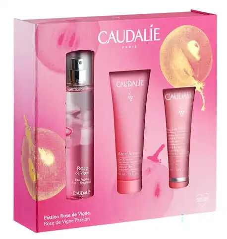 Caudalie Rose De Vigne Енергетична туалетна вода 50 мл + Гель для душу 50 мл + Крем для рук 30 мл 1 набір