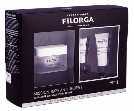 Filorga Time-Filler крем 50 мл +  крем-коректор для контуру очей 4 мл + крем нічний 15 мл 1 набір loading=
