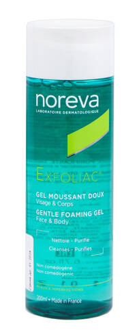 Noreva Exfoliac Гель очищуючий для чутливої шкіри обличчя та тіла 200 мл 1 флакон