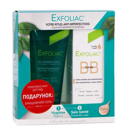 Noreva Exfoliac ВВ крем для обличчя 30 мл + Гель очищуючий для обличчя 100 мл 1 набір