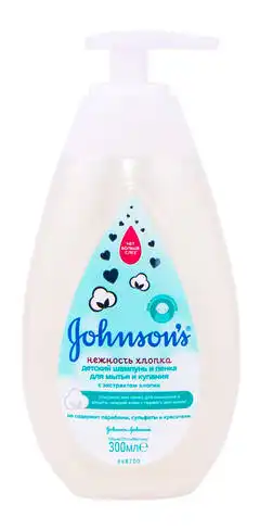 Johnson’s Baby Піна-шампунь Ніжність бавовни 300 мл 1 флакон
