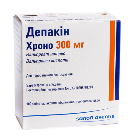 Депакін Хроно таблетки 300 мг 100 шт