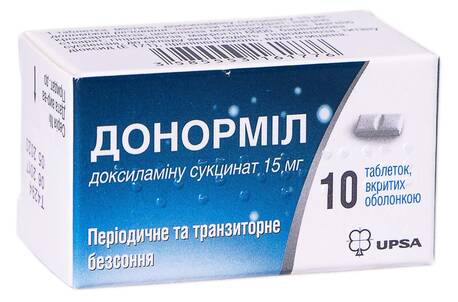 Донорміл таблетки 15 мг 10 шт