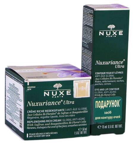 Nuxe Nuxuriance Ultra насичений крем 50 мл + засіб для контуру очей та губ 15 мл 1 набір loading=
