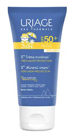 Uriage Bebe 1-й Сонцезахисний мінеральний крем SPF 50+ 50 мл 1 туба