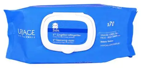 Uriage Bebe 1-ші Серветки очищуючі для немовлят та дітей 70 шт