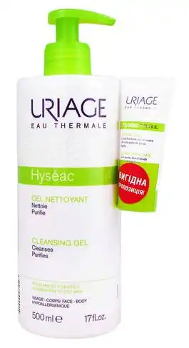 Uriage Hyseac очищуючий гель 500 мл + 3-Regul універсальний догляд 15 мл 1 набір