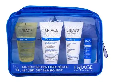Uriage Xemose очищаюча олія 50 мл + крем ліпідовідновлюючий 50 мл + крем для обличчя 40 мл + стік для губ 4 г 1 набір