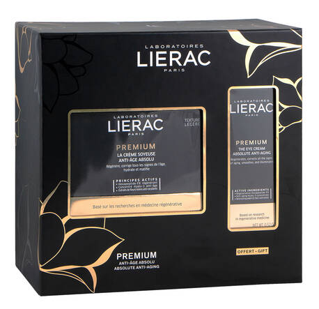 Lierac Premium Крем шовковистий 50 мл + Крем для шкіри навколо очей 15 мл + косметичка 1 набір loading=
