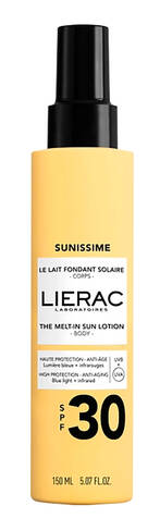 Lierac Sunissime Молочко сонцезахисне для тіла з  SPF30 150 мл 1 флакон
