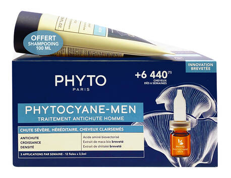 Phyto Phytocyane Засіб проти випадіння волосся для чоловіків + Шампунь з екстрактом шіїтаке 100 мл 1 набір