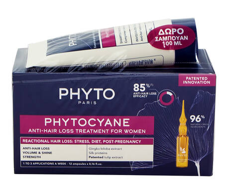 Phyto Phytocyane Засіб проти випадіння волосся для жінок + Шампунь 100 мл 1 набір