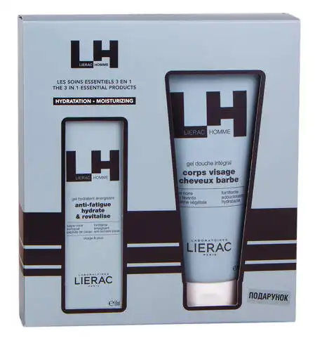 Lierac Homme Гель зволожуючий енергетичний чоловічий для обличчя 50 мл + Гель для душу 200 мл 1 набір