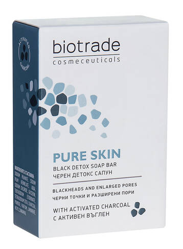 Biotrade PURE SKIN Мило-детокс для шкіри обличчя та тіла проти чорних цяток та розширенох пор 100 г 1 шт