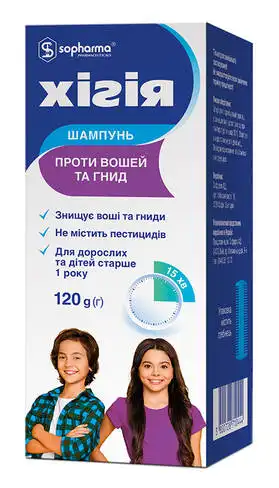 Хігія Шампунь проти вошей та гнид з гребінцем шампунь 120 г 1 флакон