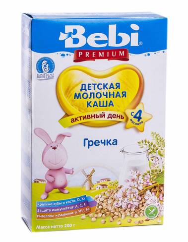 Bebi Premium Каша молочна гречана з 4 місяців 200 г 1 коробка