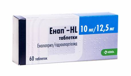 Енап HL таблетки 10 мг/12,5 мг 60 шт